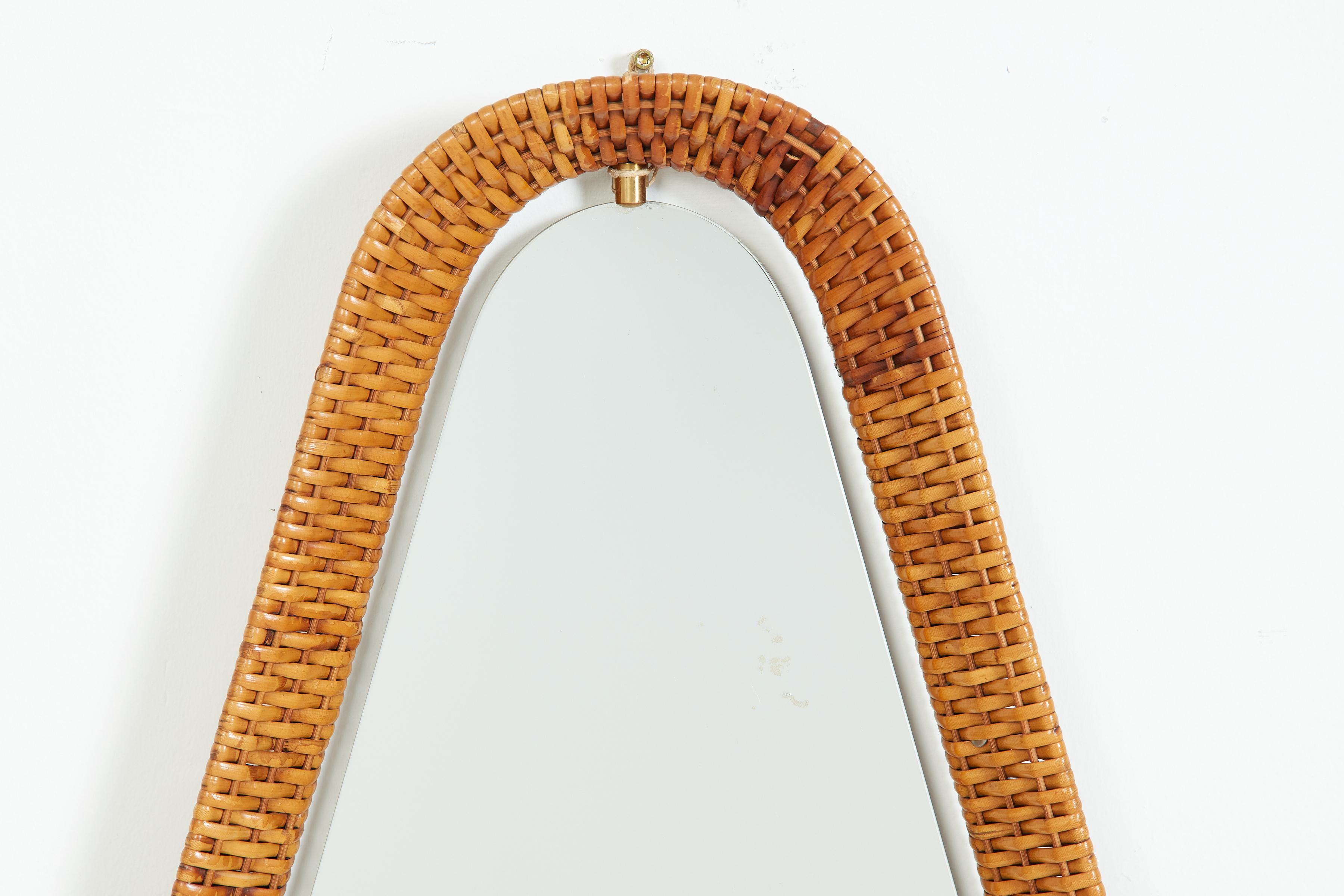 Italian Wicker Mirror For Sale 10