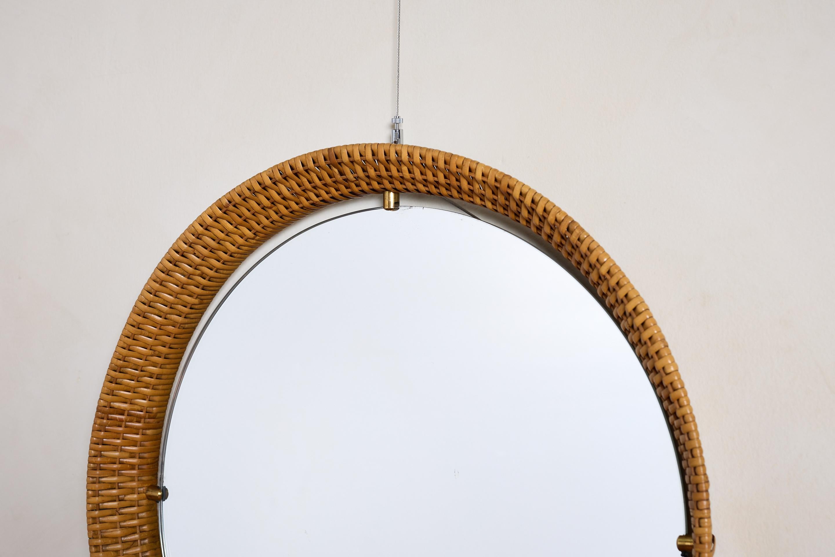 Miroir en osier italien en vente 1
