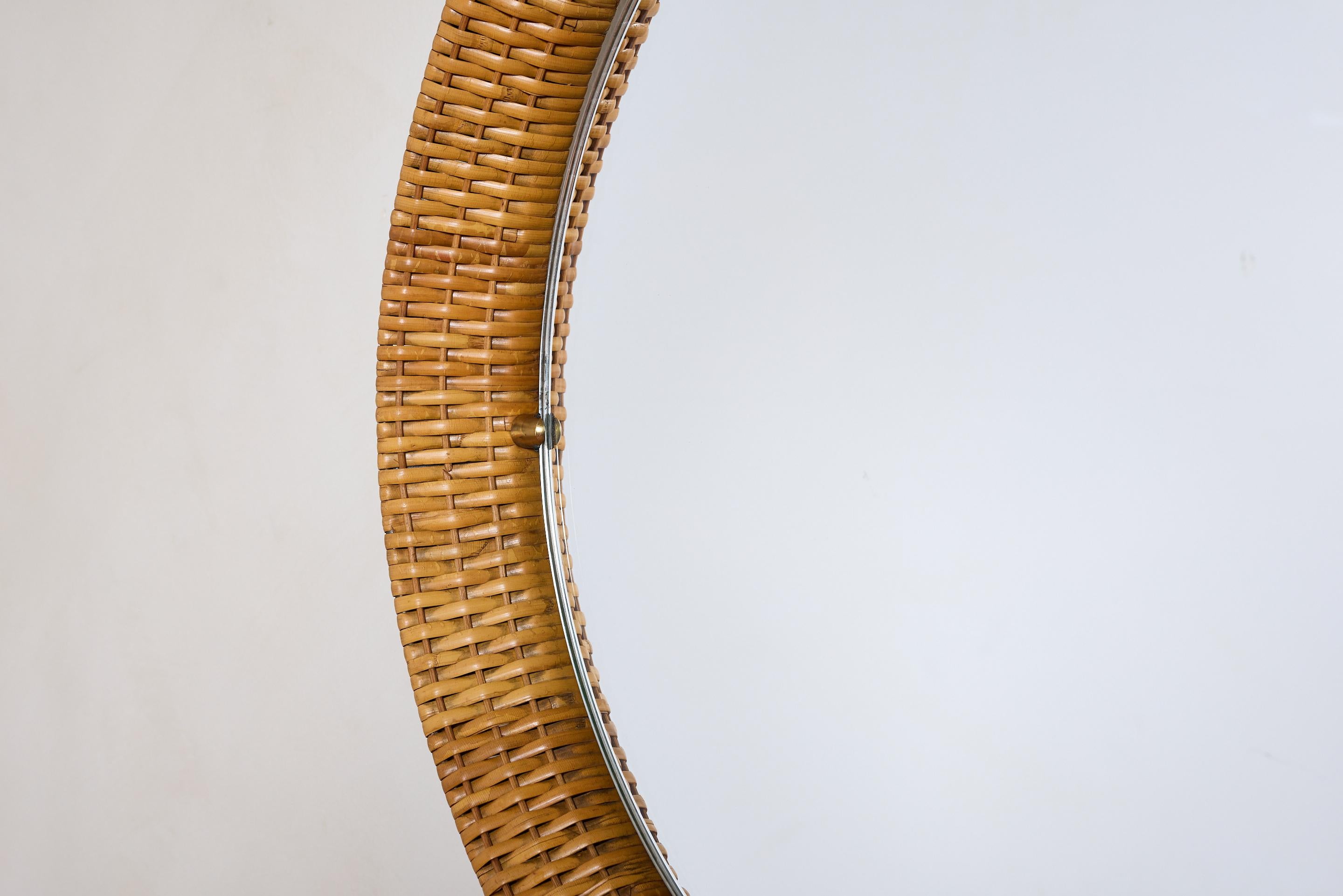 Miroir en osier italien en vente 2