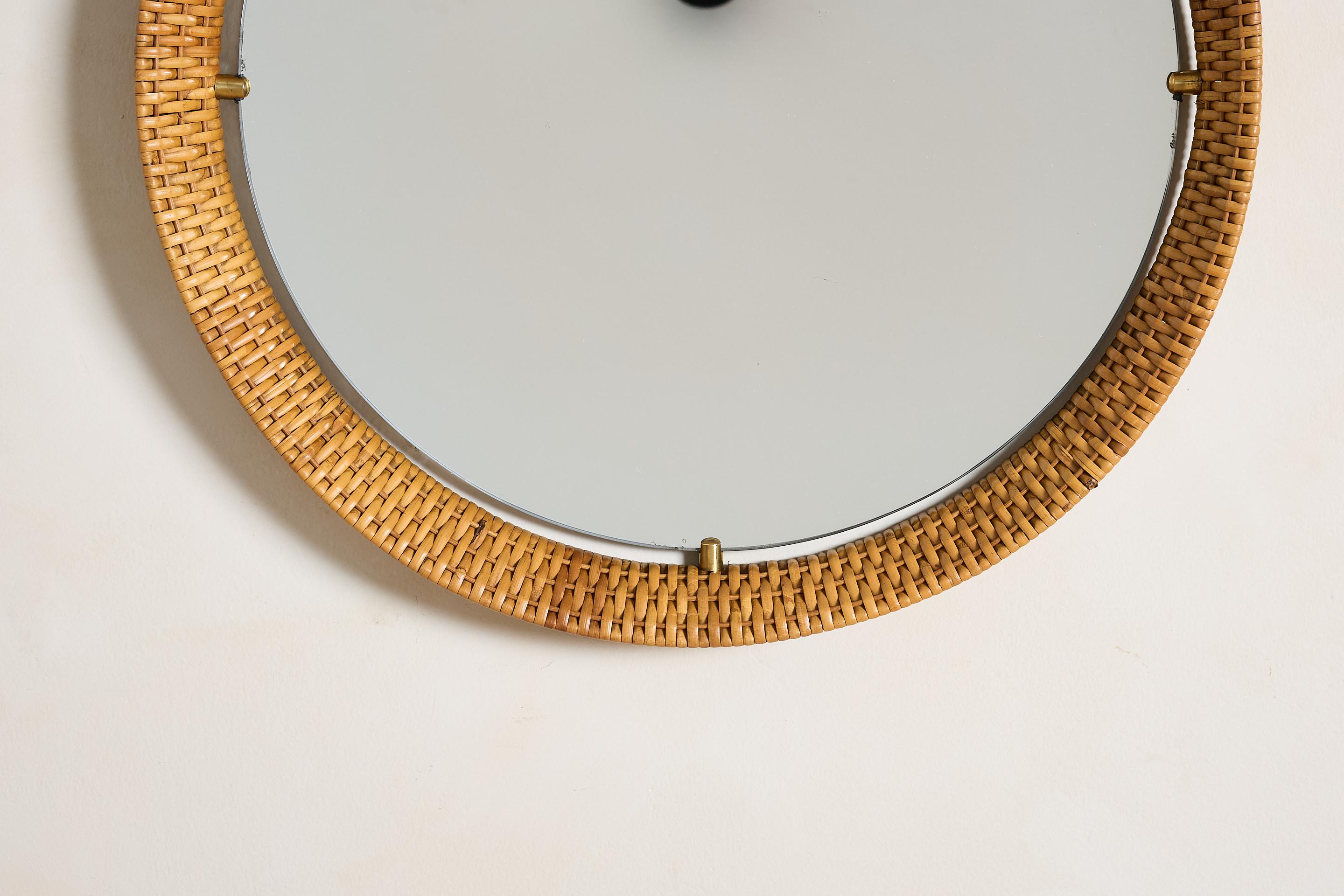 Miroir en osier italien en vente 3