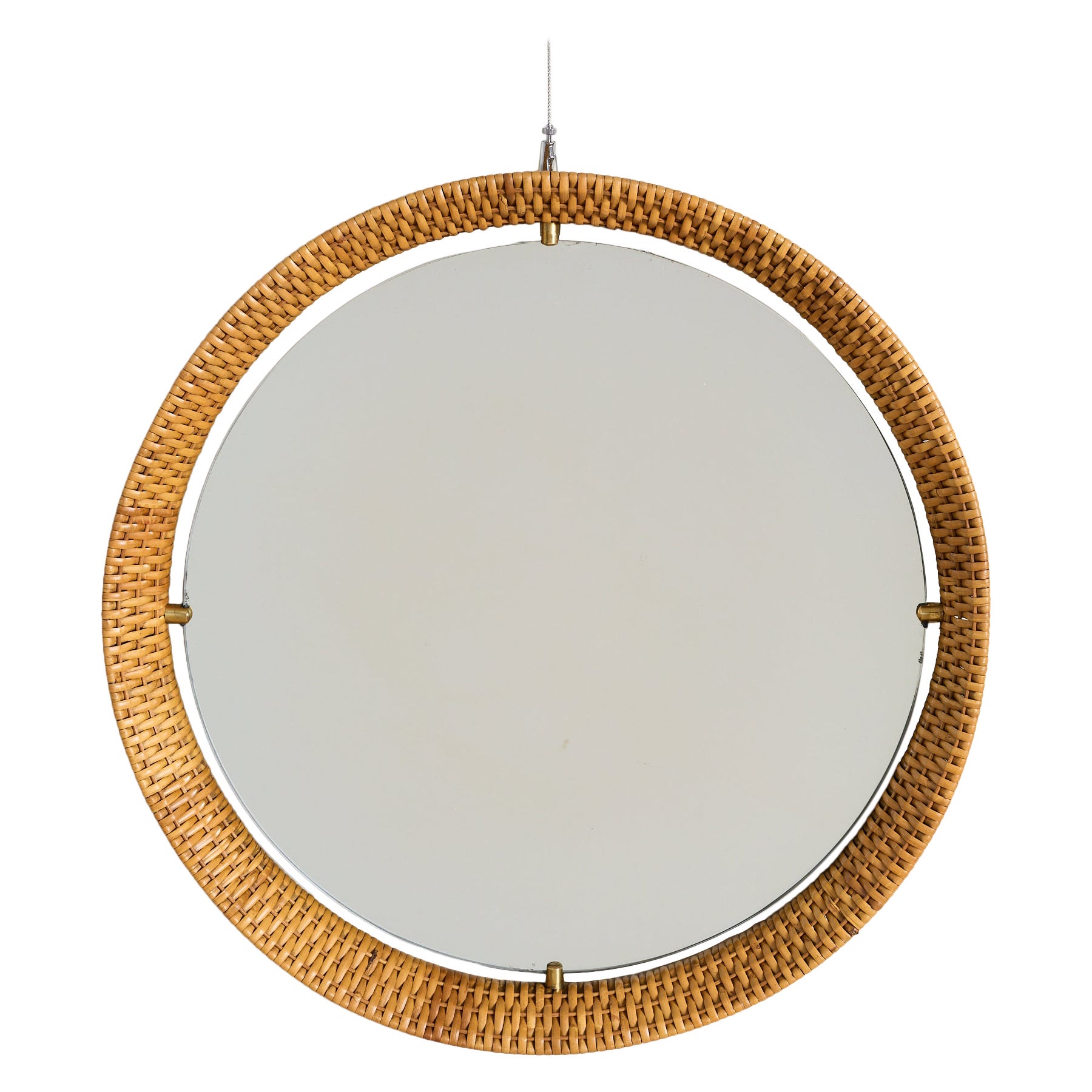 Miroir en osier italien en vente