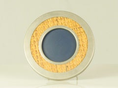 Italian wicker & nickel plated metal 1970s Picture Frame from Tommaso Barbi