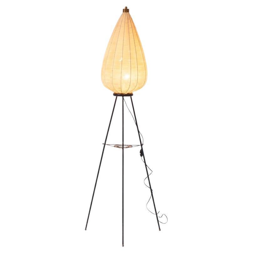 Early Large Wicker Floor Lamp For Sale at 1stDibs