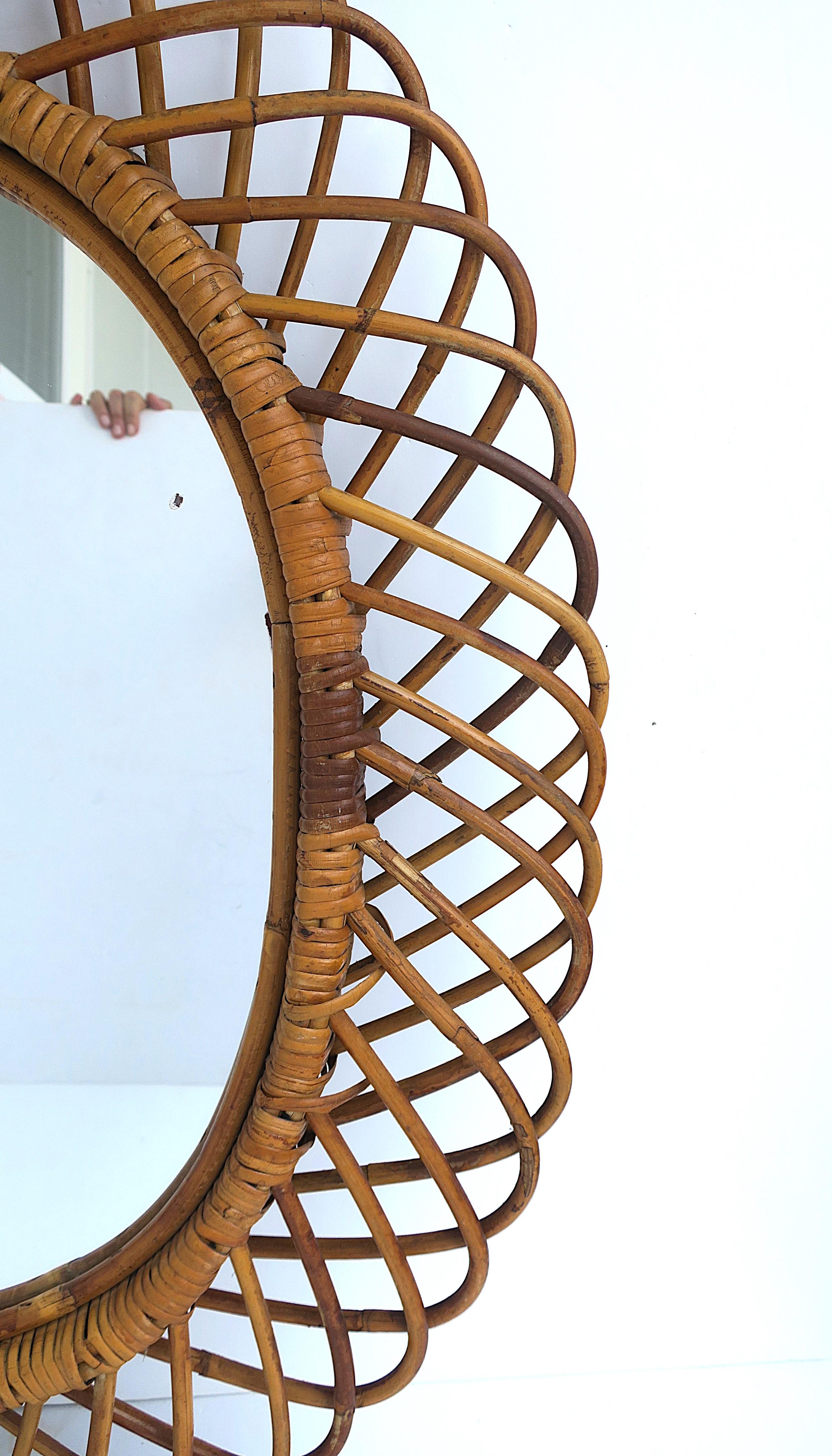 Italian Wicker Wall Mirror 3