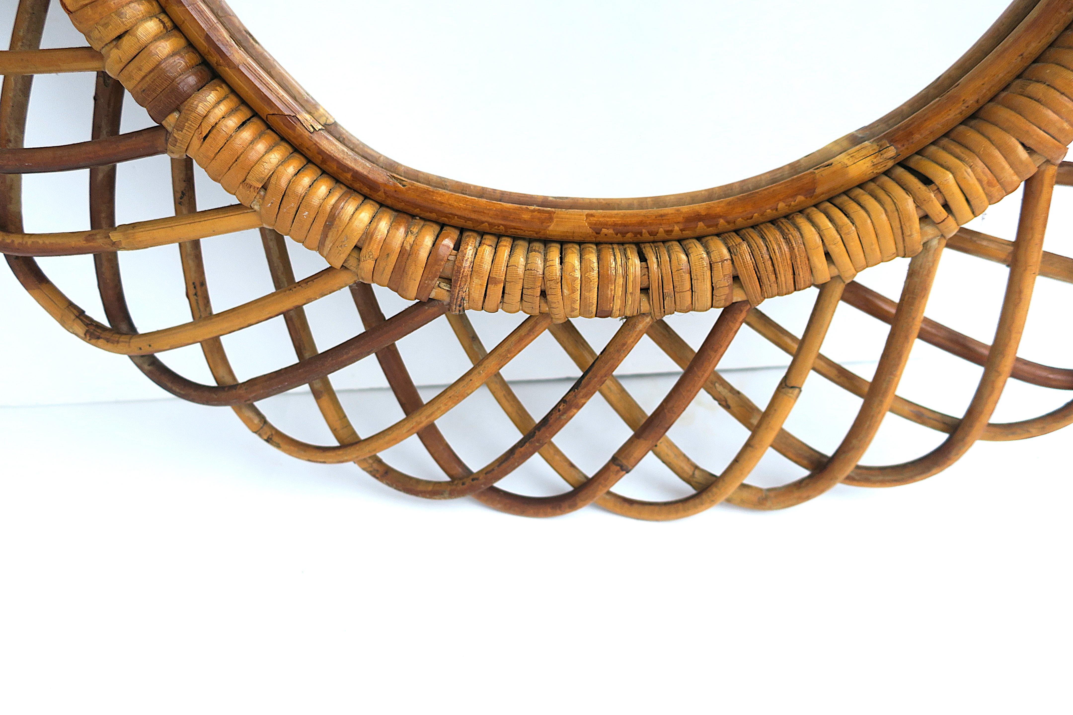 Italian Wicker Wall Mirror 4