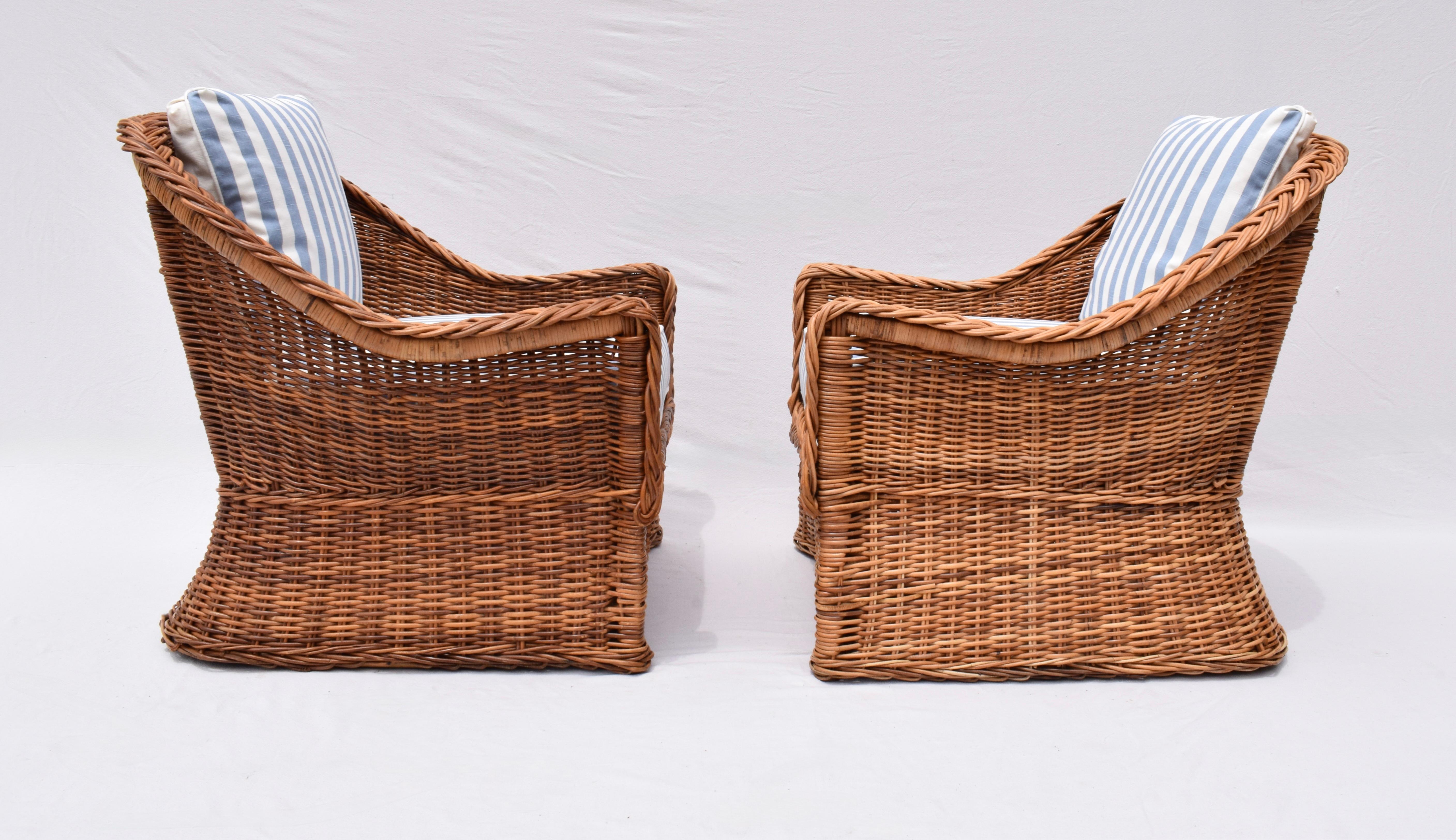 Ensemble en rotin tressé Italian Wicker Works en vente 3