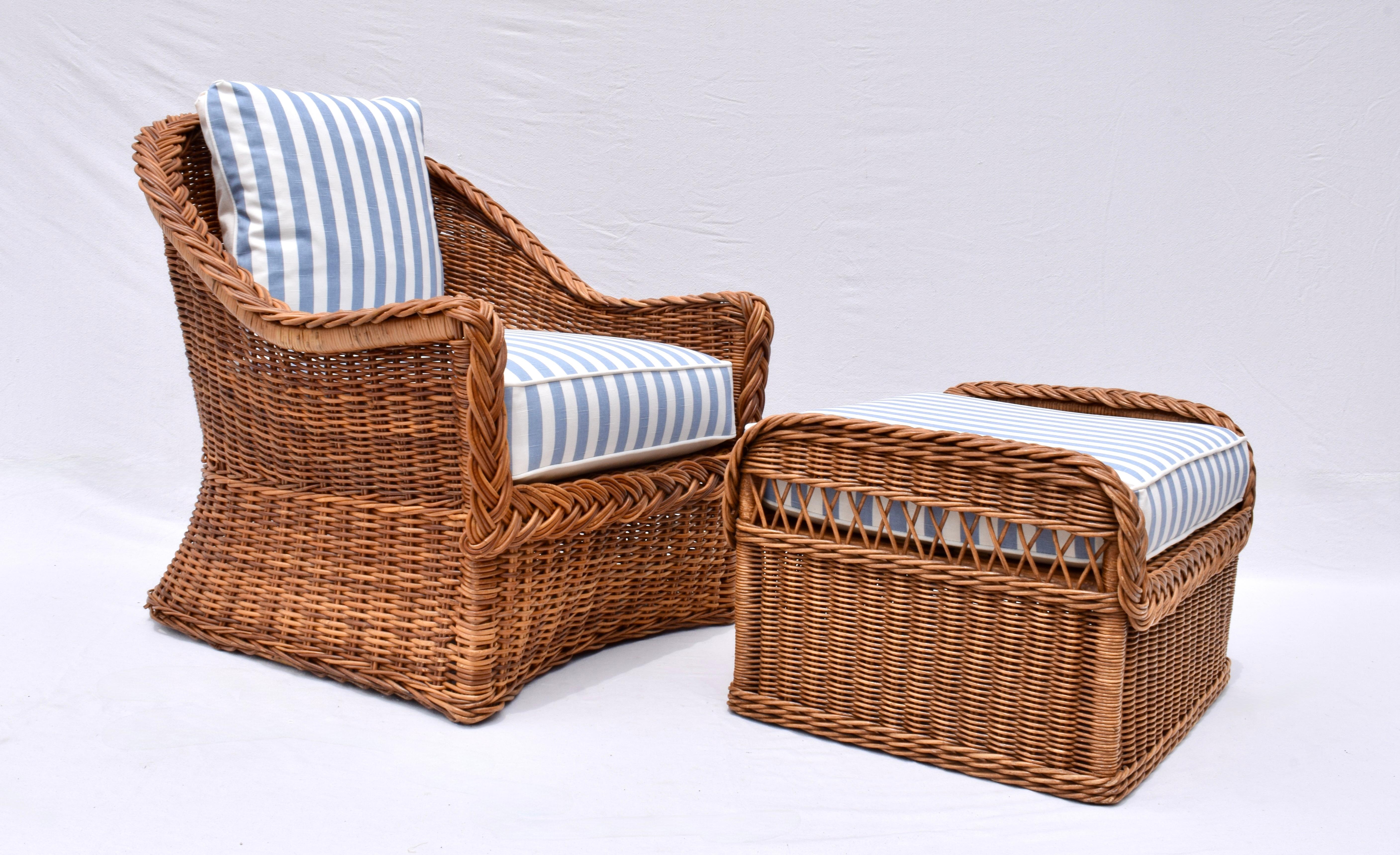 Ensemble en rotin tressé Italian Wicker Works en vente 4