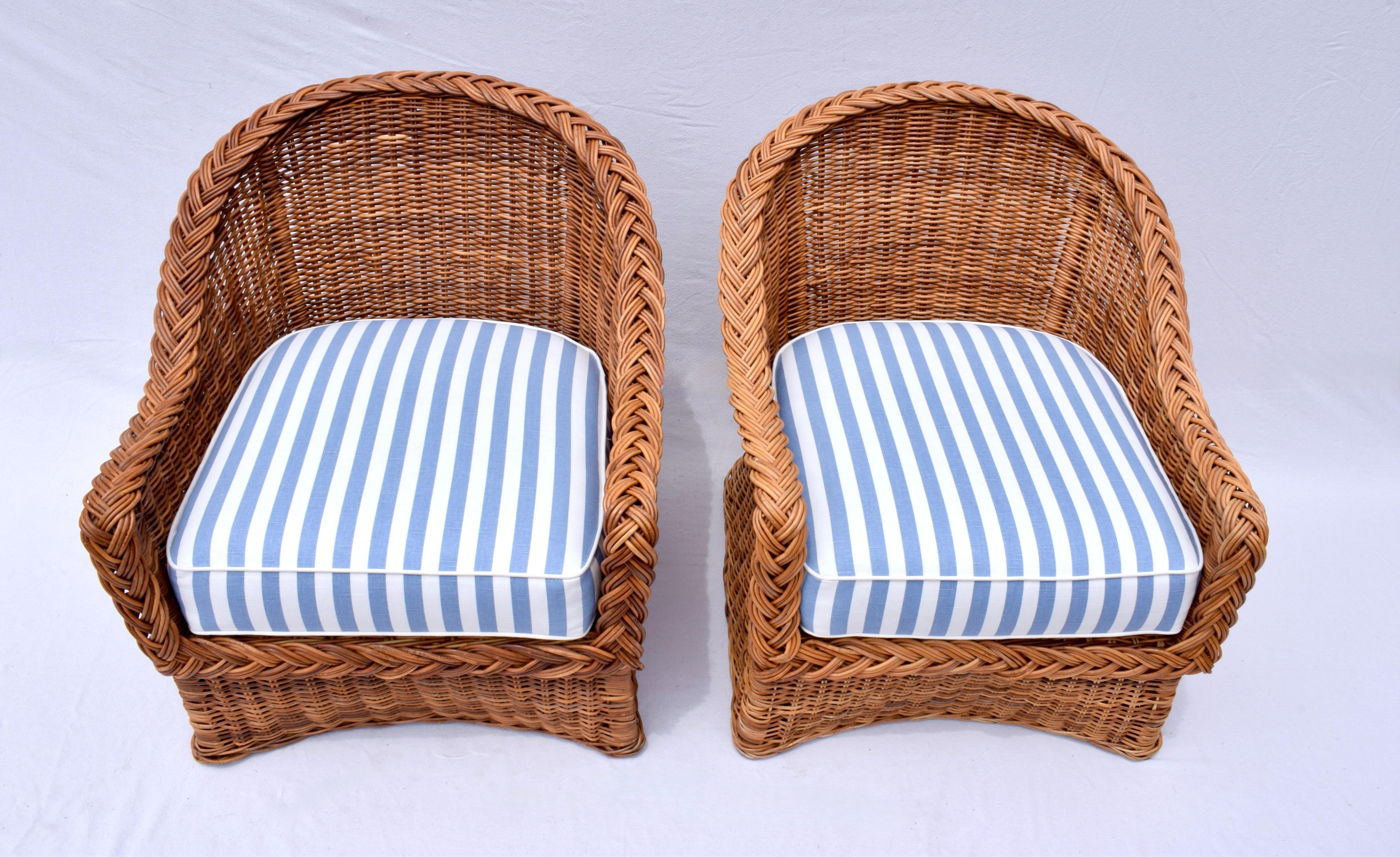 Ensemble en rotin tressé Italian Wicker Works en vente 5