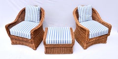 Italian Wicker Works Braided Rattan Set