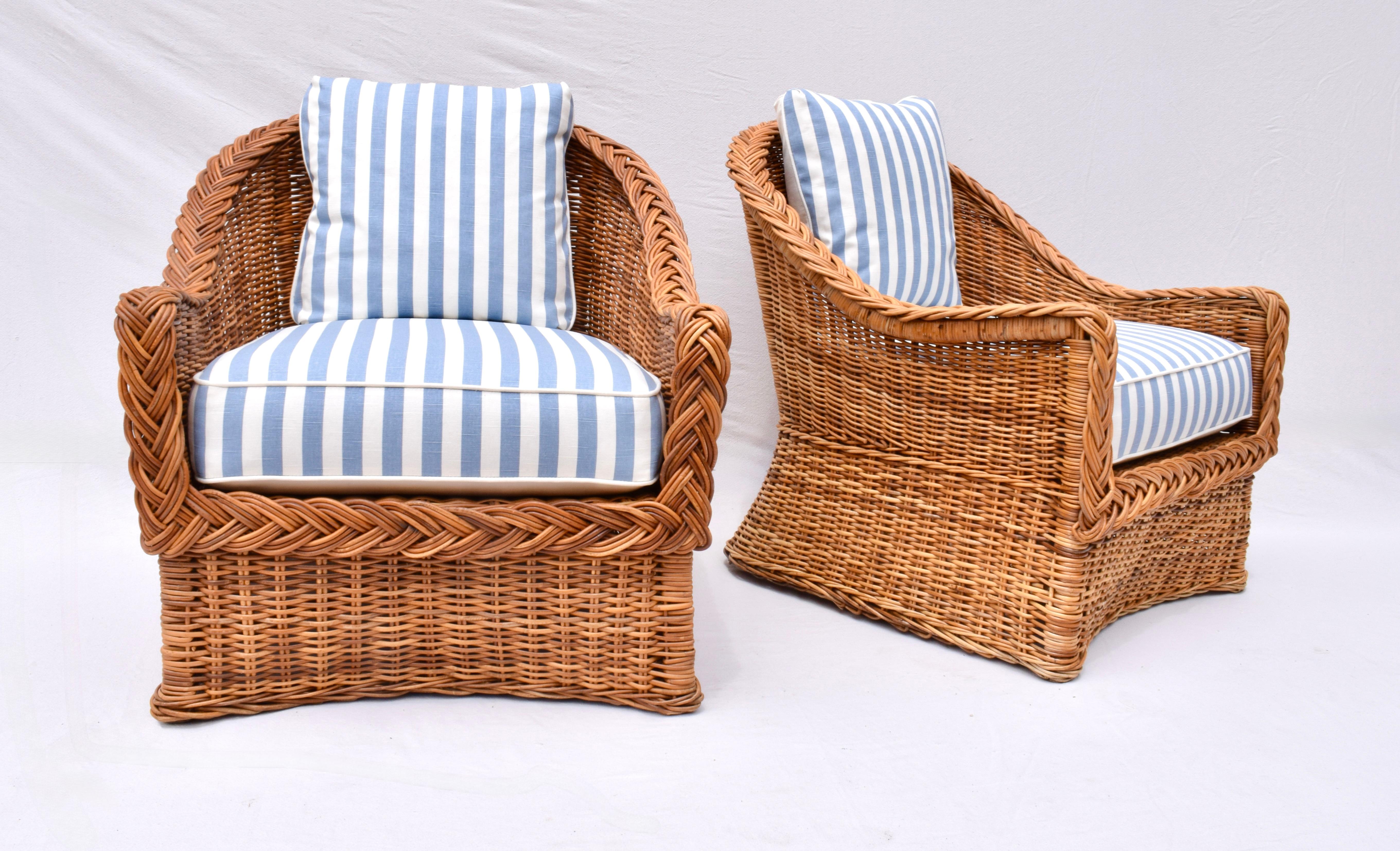 Ensemble en rotin tressé Italian Wicker Works Bon état - En vente à Southampton, NJ