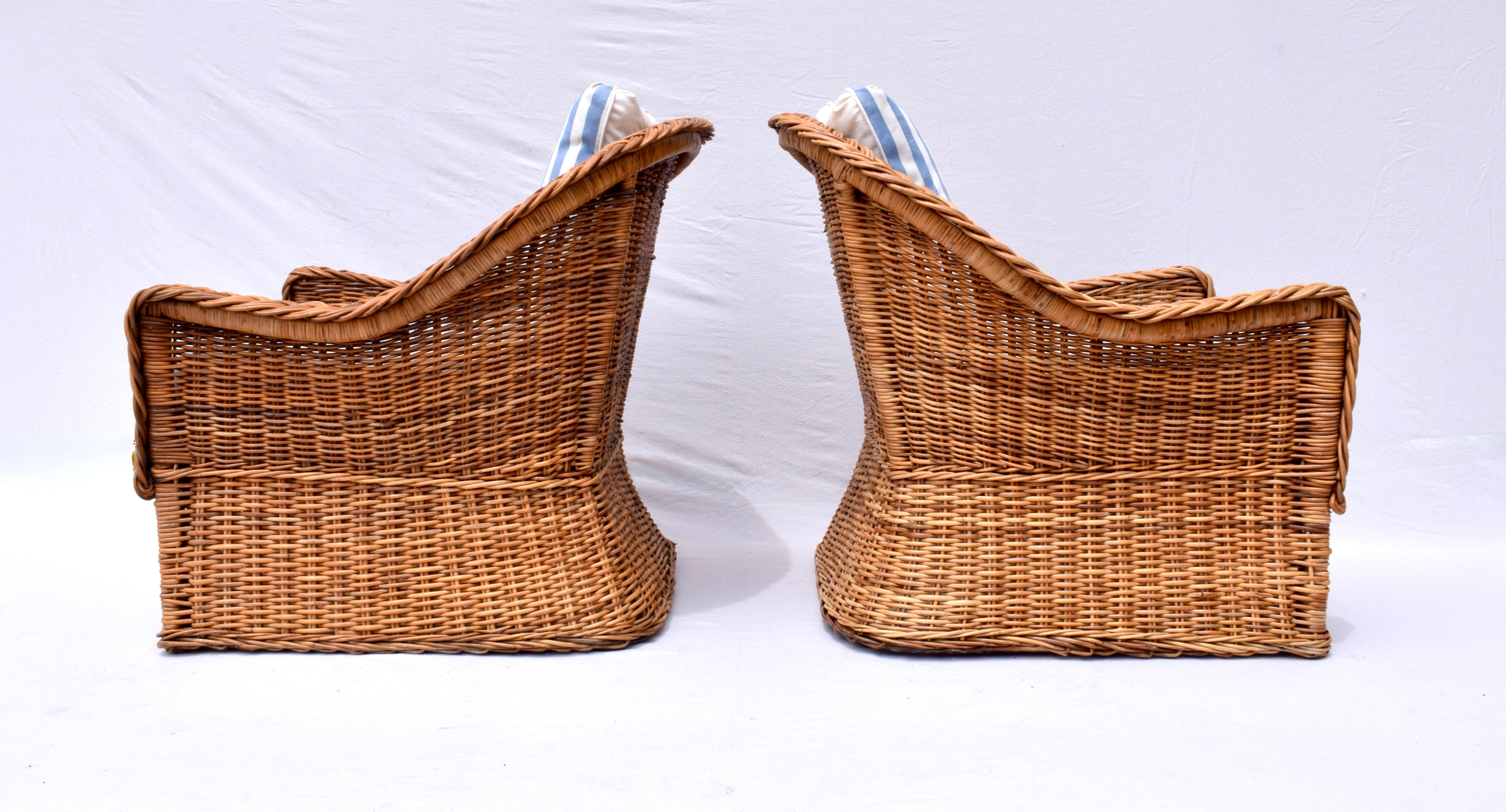 Fin du 20e siècle Ensemble en rotin tressé Italian Wicker Works en vente
