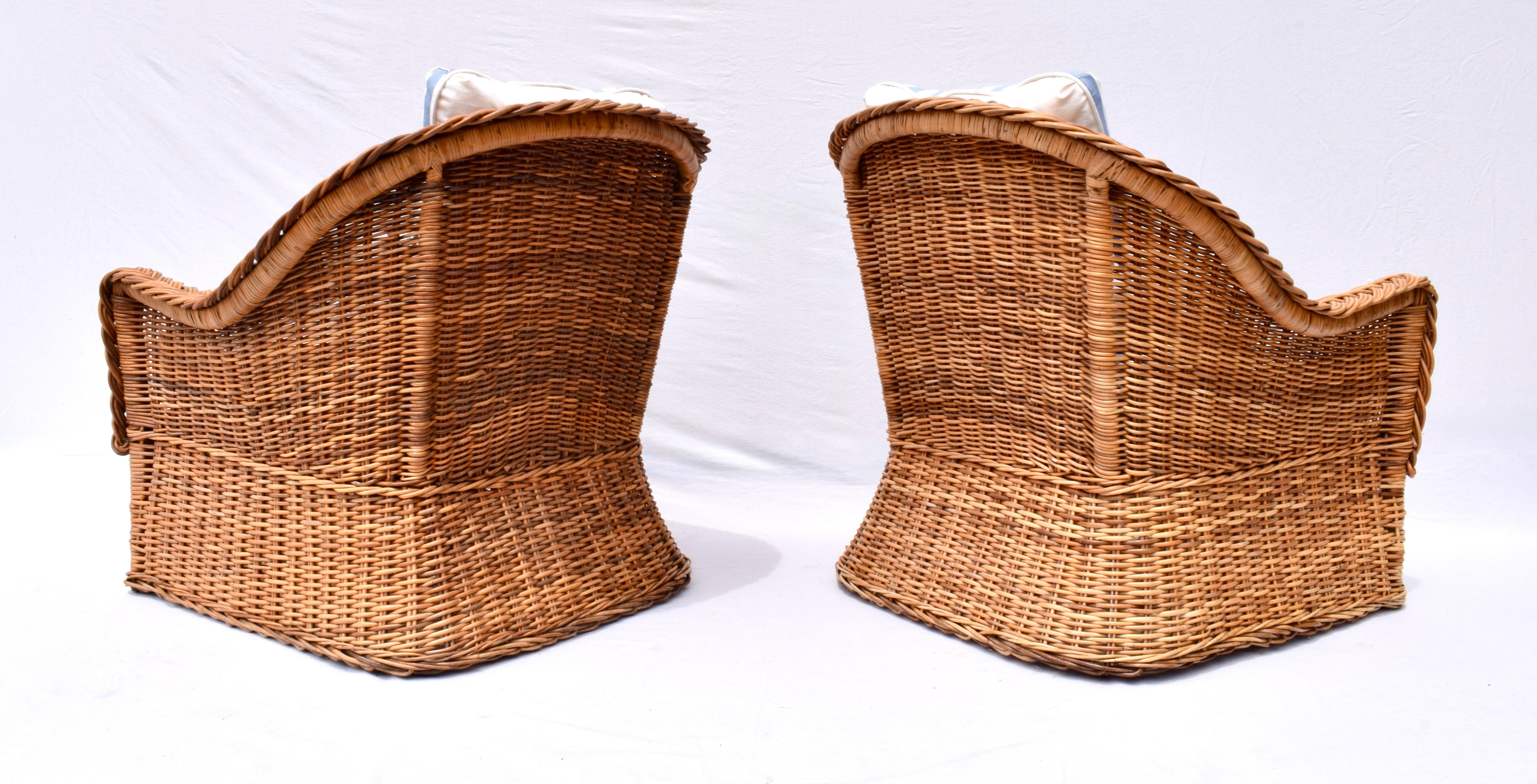 Coton Ensemble en rotin tressé Italian Wicker Works en vente