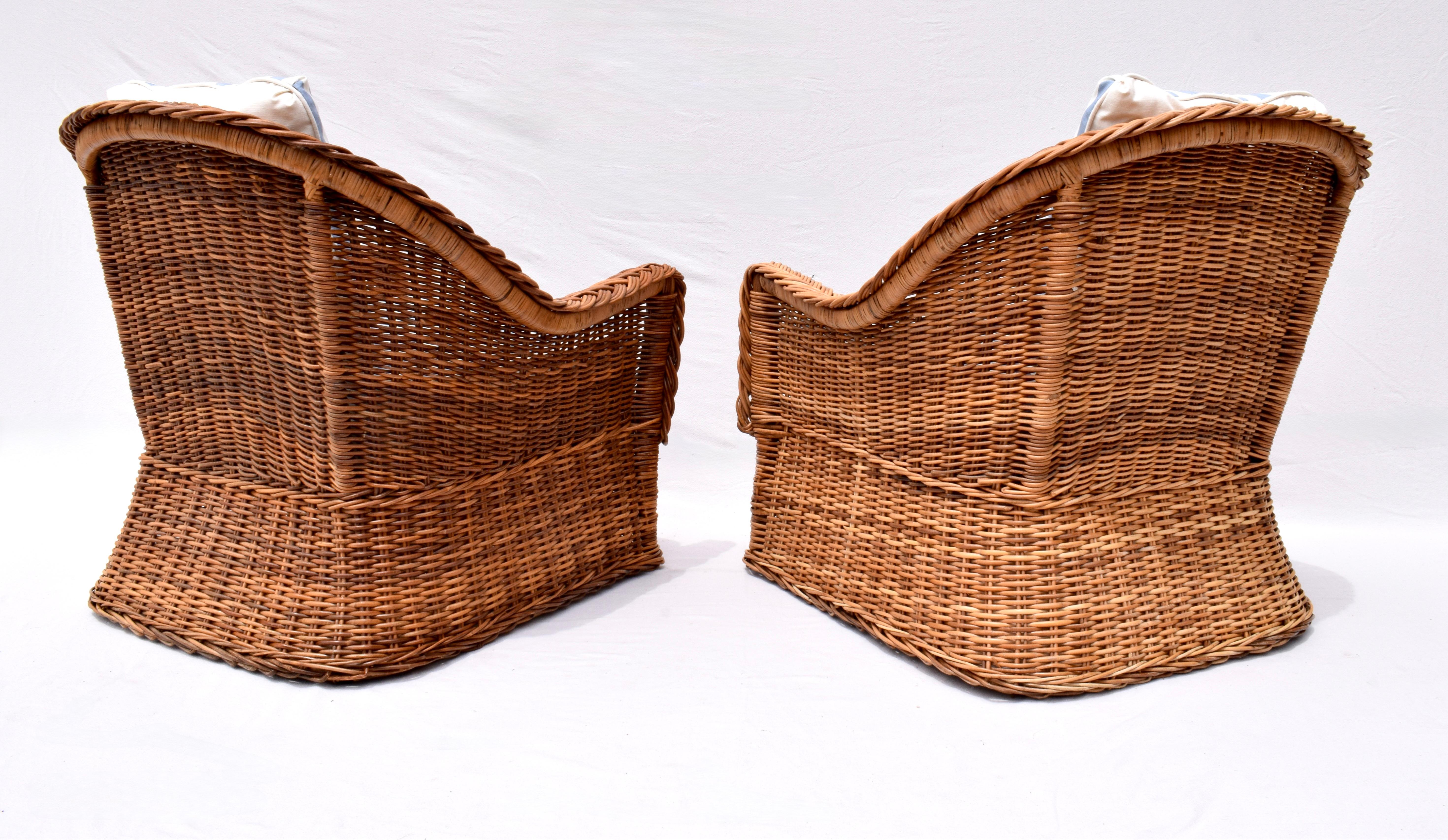 Ensemble en rotin tressé Italian Wicker Works en vente 2