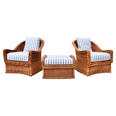 Italian Wicker Works Braided Rattan Set