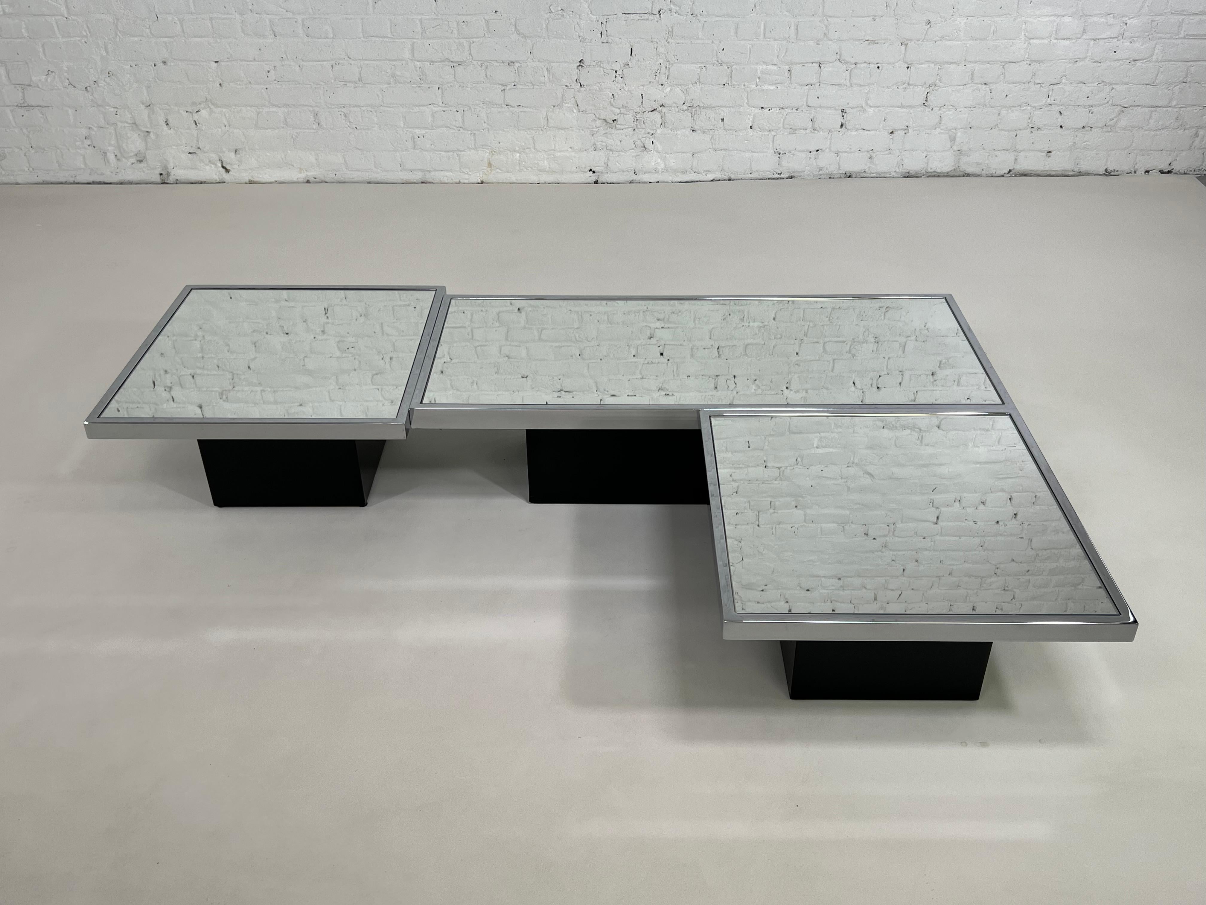 Italian Willy Rizzo 1970s Design Coffee Tables Set 7