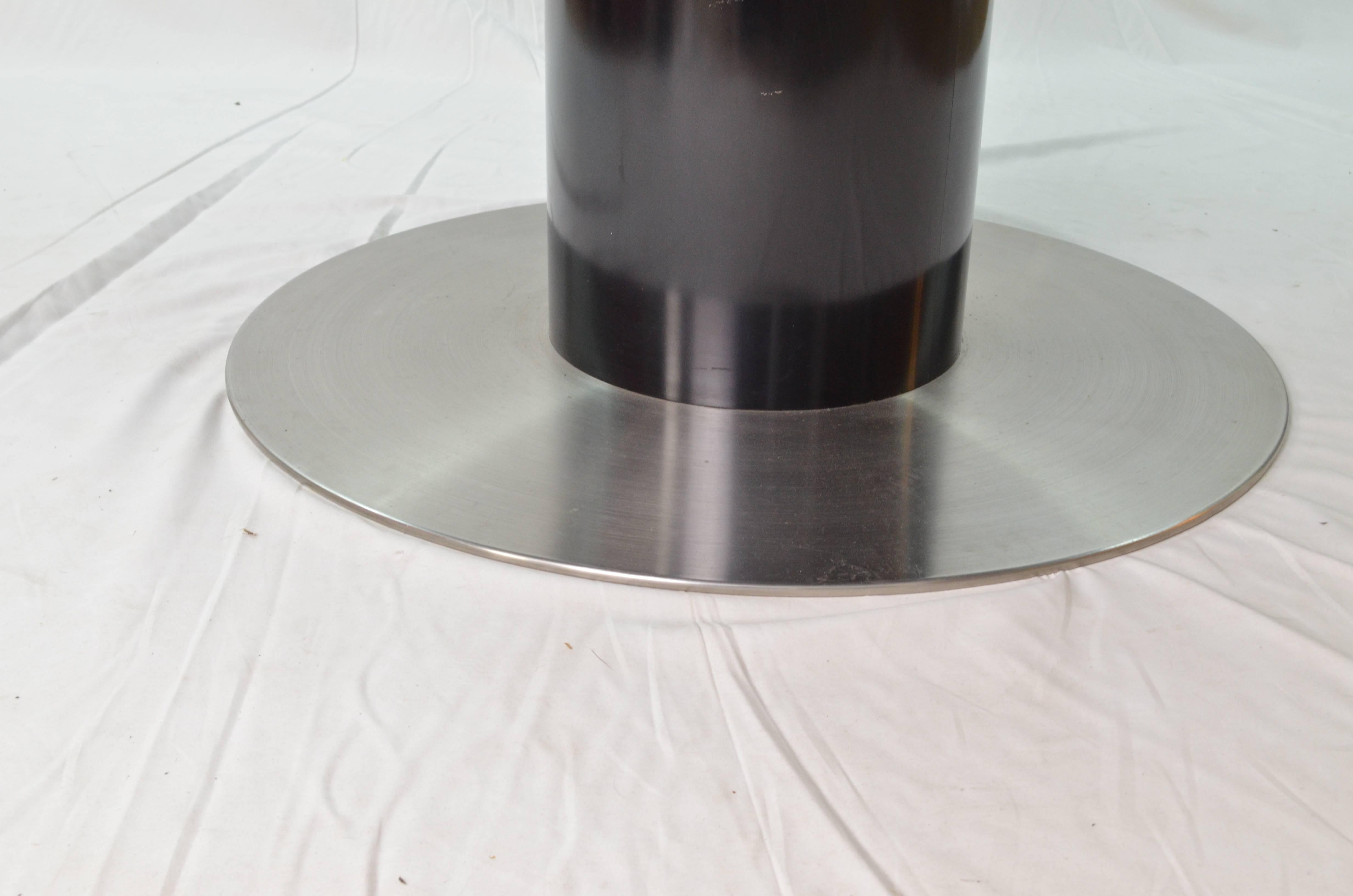 Italian Willy Rizzo Rounded Black Lacquered Steel Table, 1970s  7