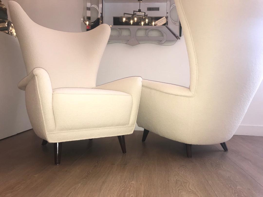 Italian Mid-Century Modern Wingback Lounge Chair, Italy