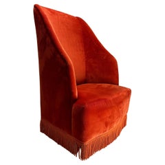 Sillón italiano orejero de estilo moderno de mediados de siglo