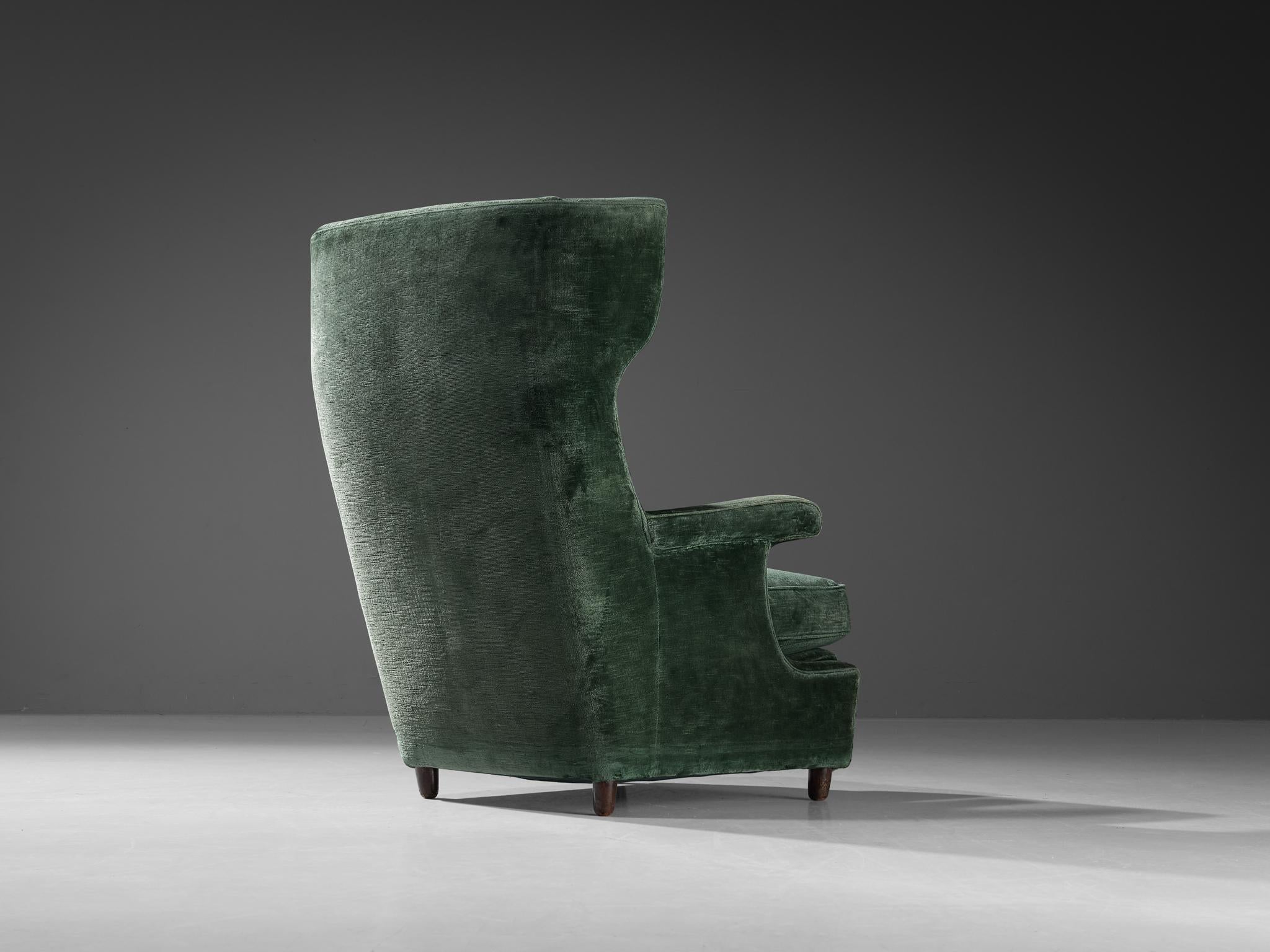 olive green wingback chair