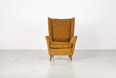 Italian Wingback Chair in original condition, Produced by I.S.A. Bergamo, 1950s