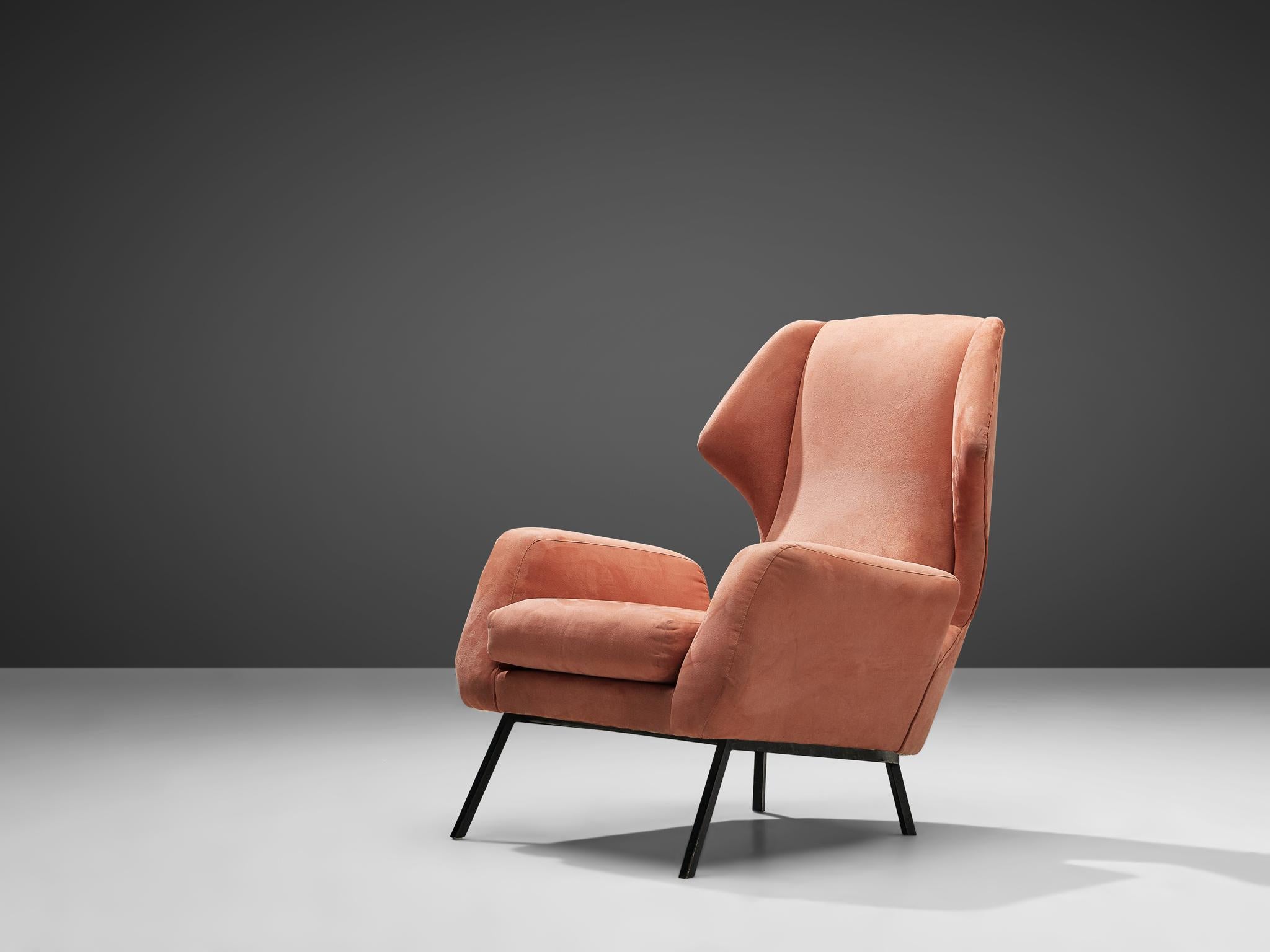 pink wingback chair
