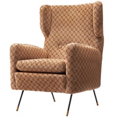 Italian Wingback Chair with Slender Legs