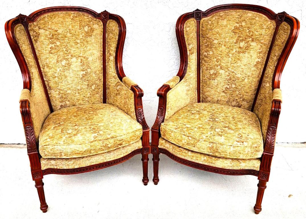 For FULL item description click on CONTINUE READING at the bottom of this page.

Offering One Of Our Recent Palm Beach Estate Fine Furniture Acquisitions Of A
Set of 2 Italian Wingback Chairs by HARRIS MARCUS

Approximate Measurements in Inches
43