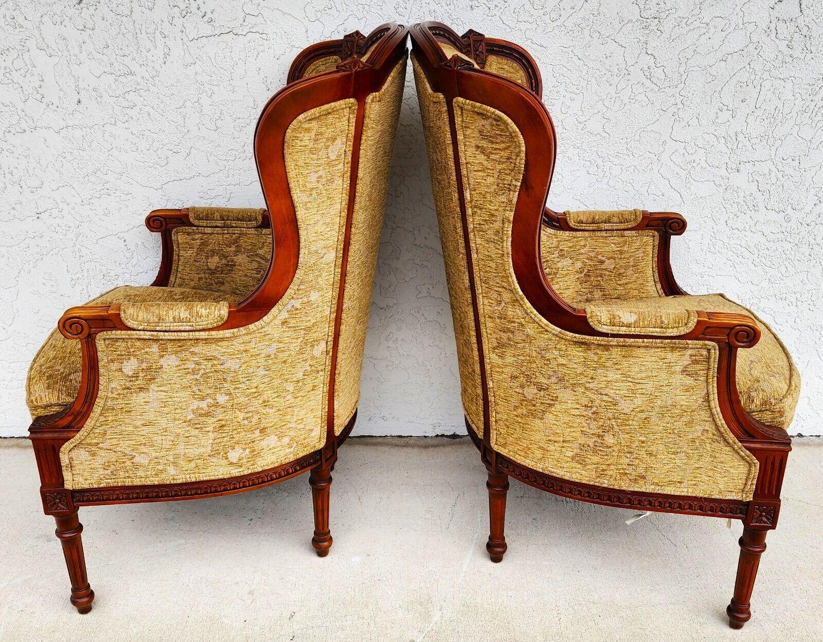 Italian Wingback Chairs by HARRIS MARCUS In Good Condition In Lake Worth, FL