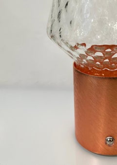 Italienische Wireless-Porzellan-Tischlampe/Tischlampe/Lit-Vase aus gebürstetem Kupferkristallglas, Kegel