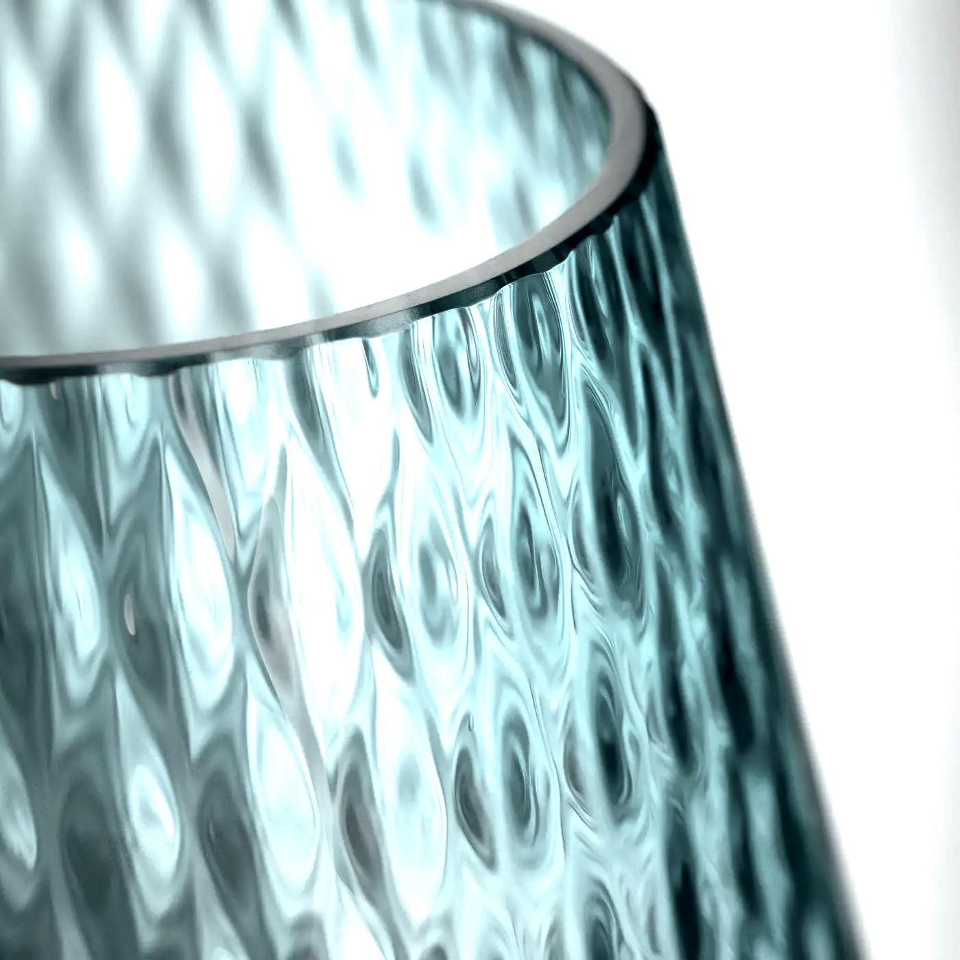 Lampe de bureau/vase de table italienne en verre blanc clair et bleu clair à gradation câblée Neuf - En vente à New York, NY