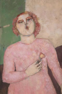 Artista donna italiana Pittura a olio su tela, 1983, Giuliana Pardini