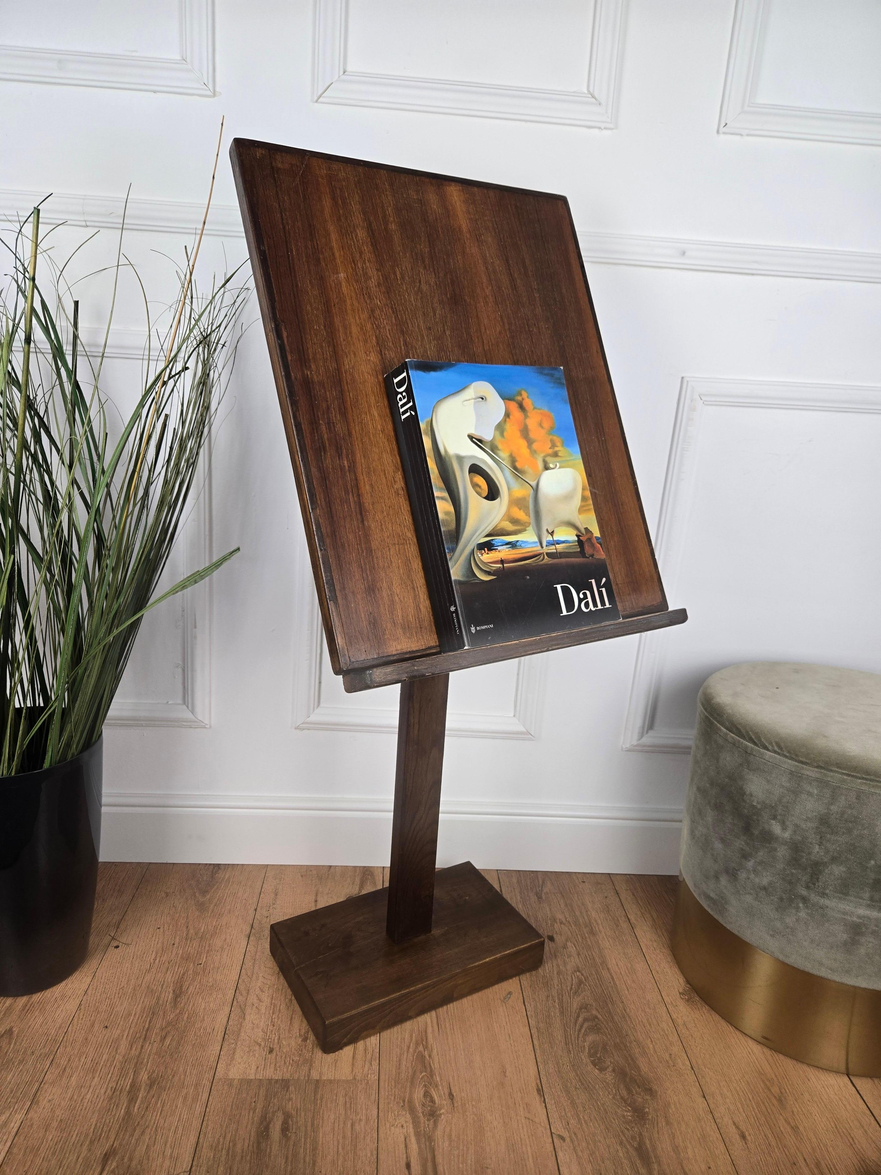 Beautiful tall floor lectern book stand with adjustable incline.