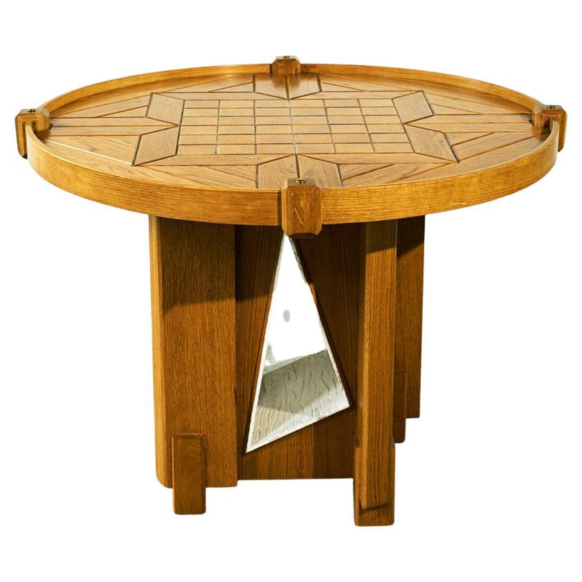 Italian Wood and Fabric Table of the Sixties For Sale