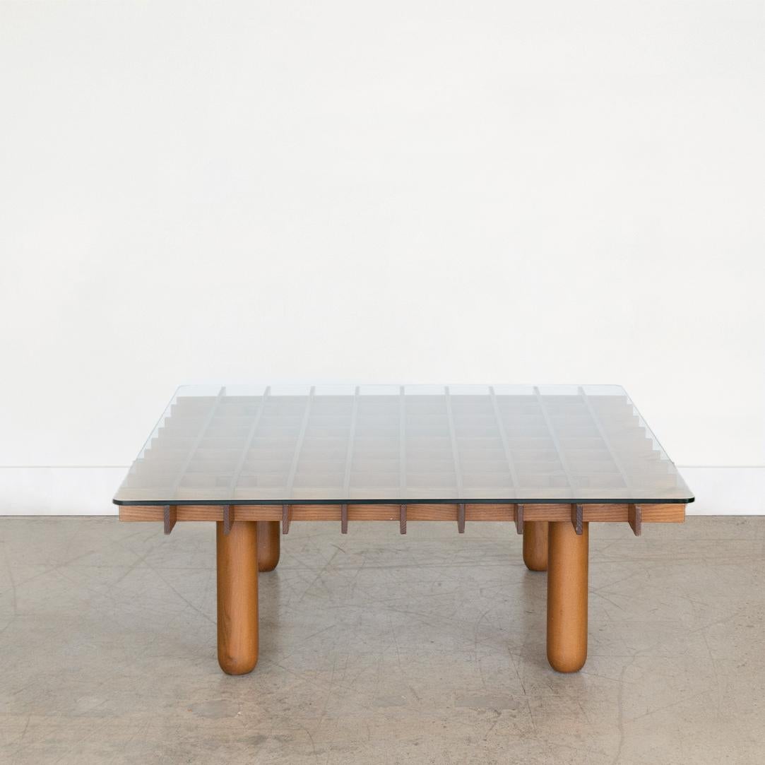 20th Century Italian Wood and Glass Coffee Table
