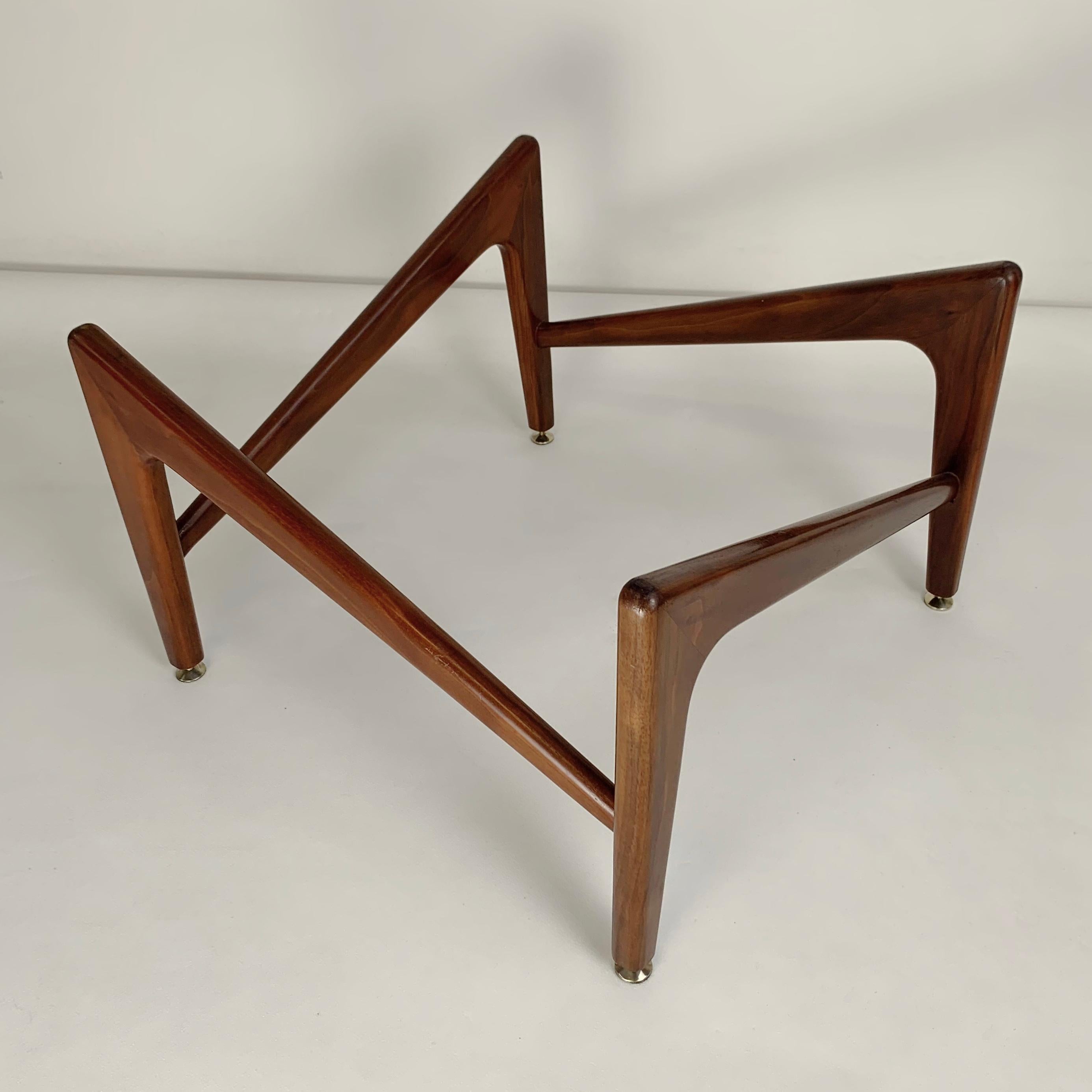 Italian Wood and Glass Round Coffee Table, circa 1960. 5
