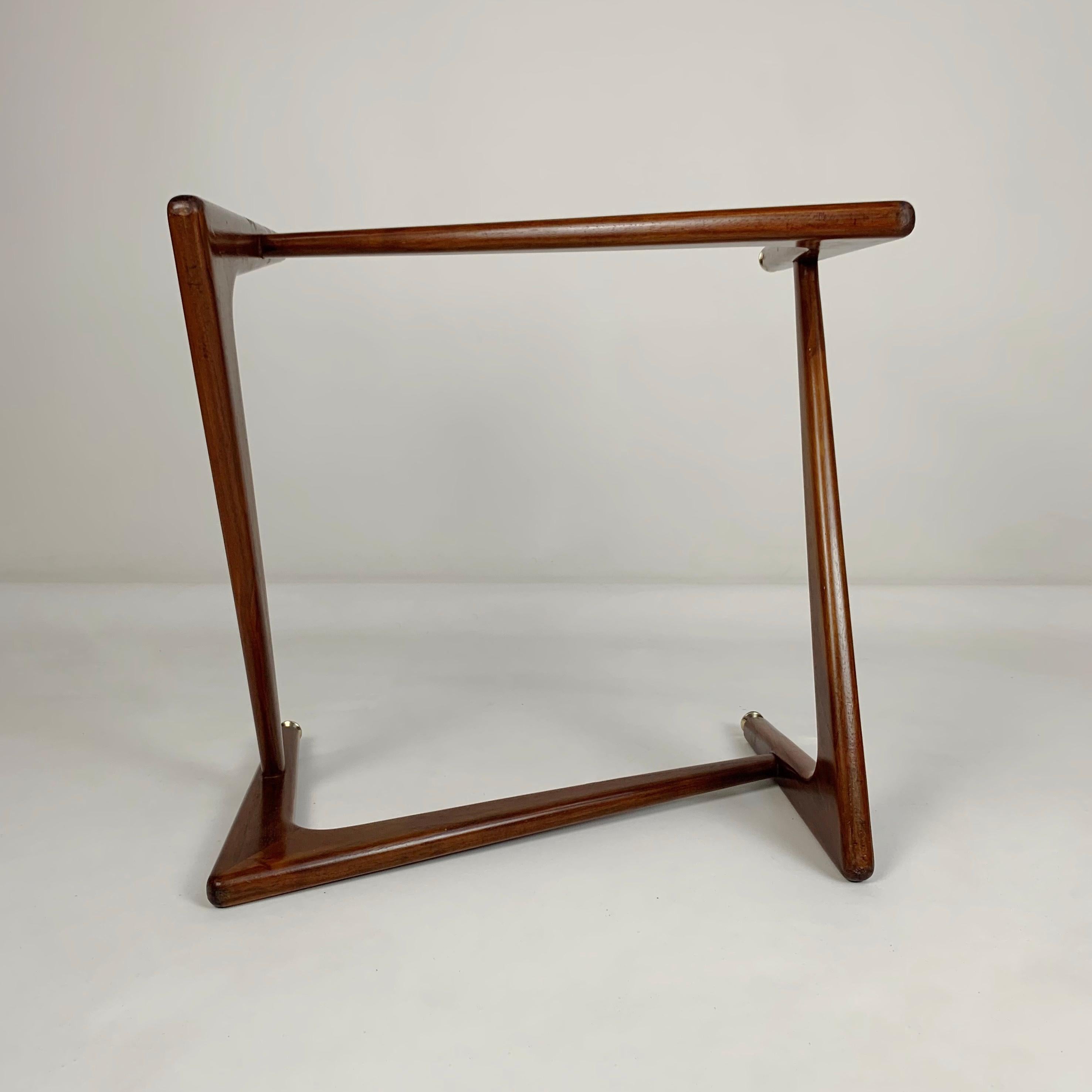 Italian Wood and Glass Round Coffee Table, circa 1960. 7
