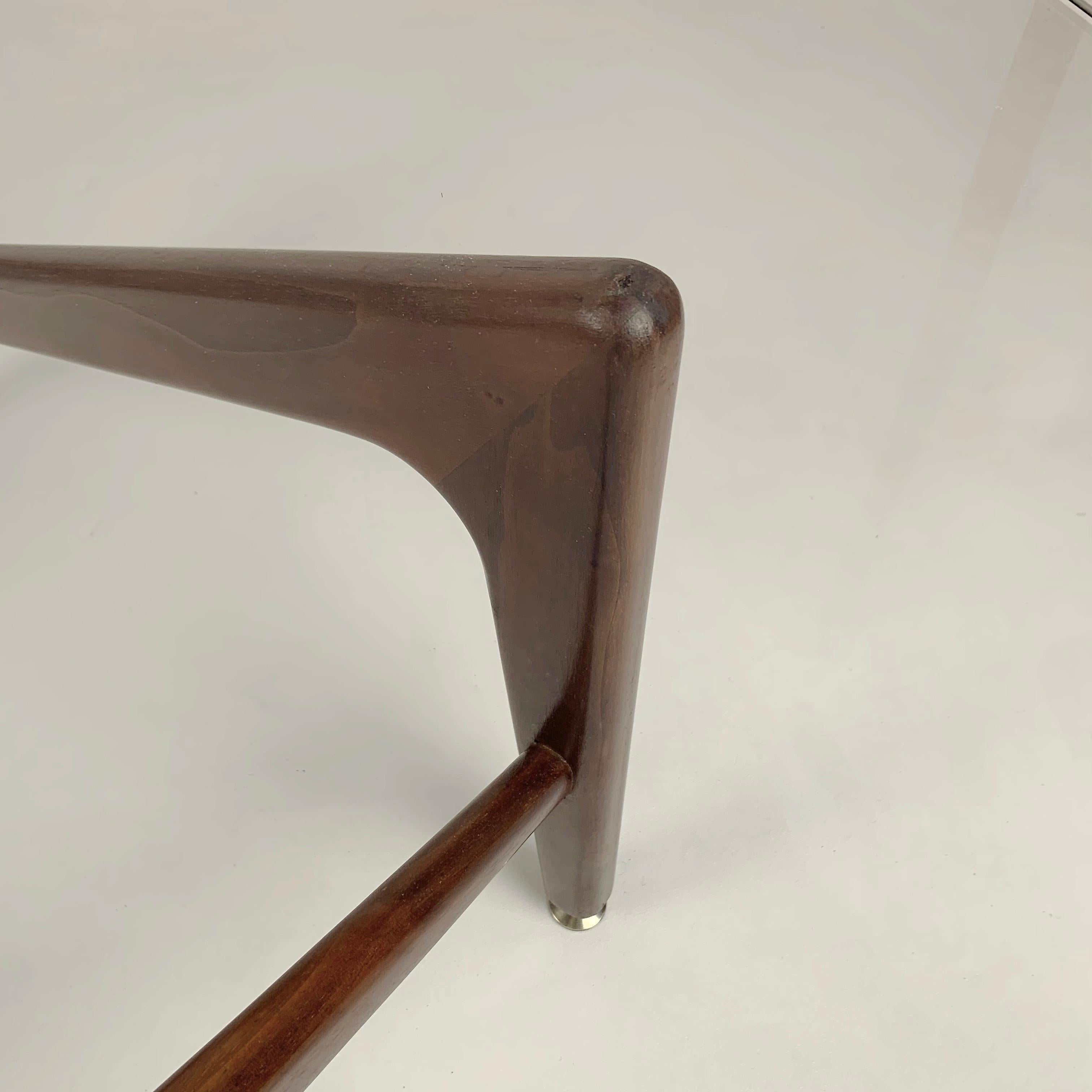 Italian Wood and Glass Round Coffee Table, circa 1960. 9