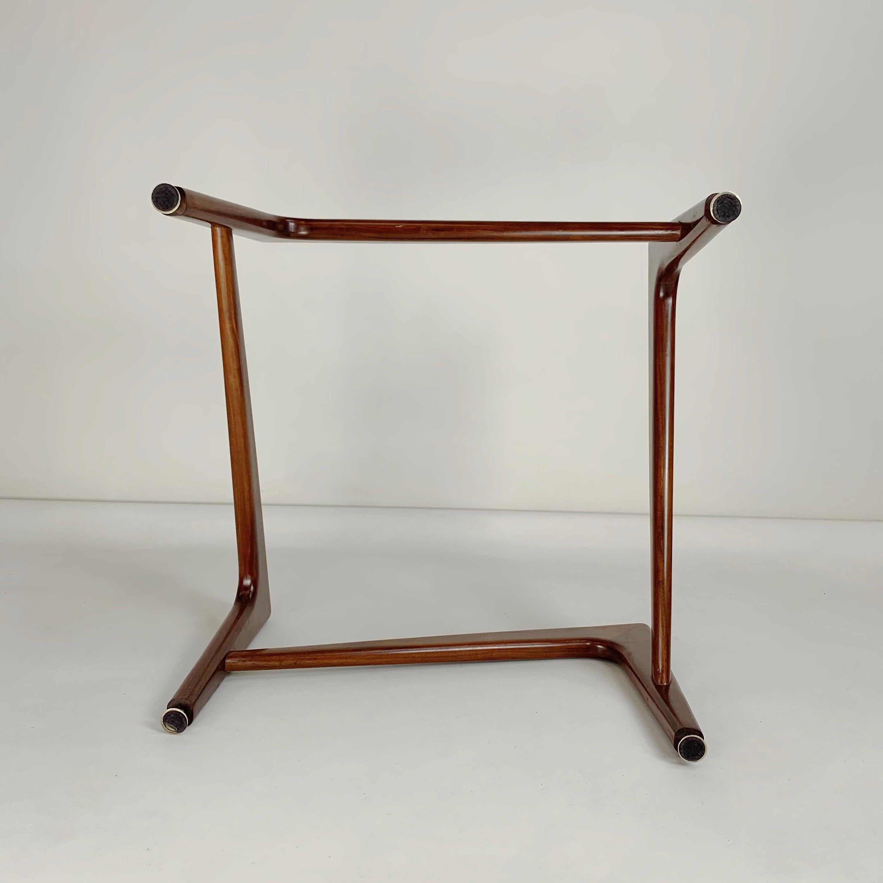 Italian Wood and Glass Round Coffee Table, circa 1960. 13