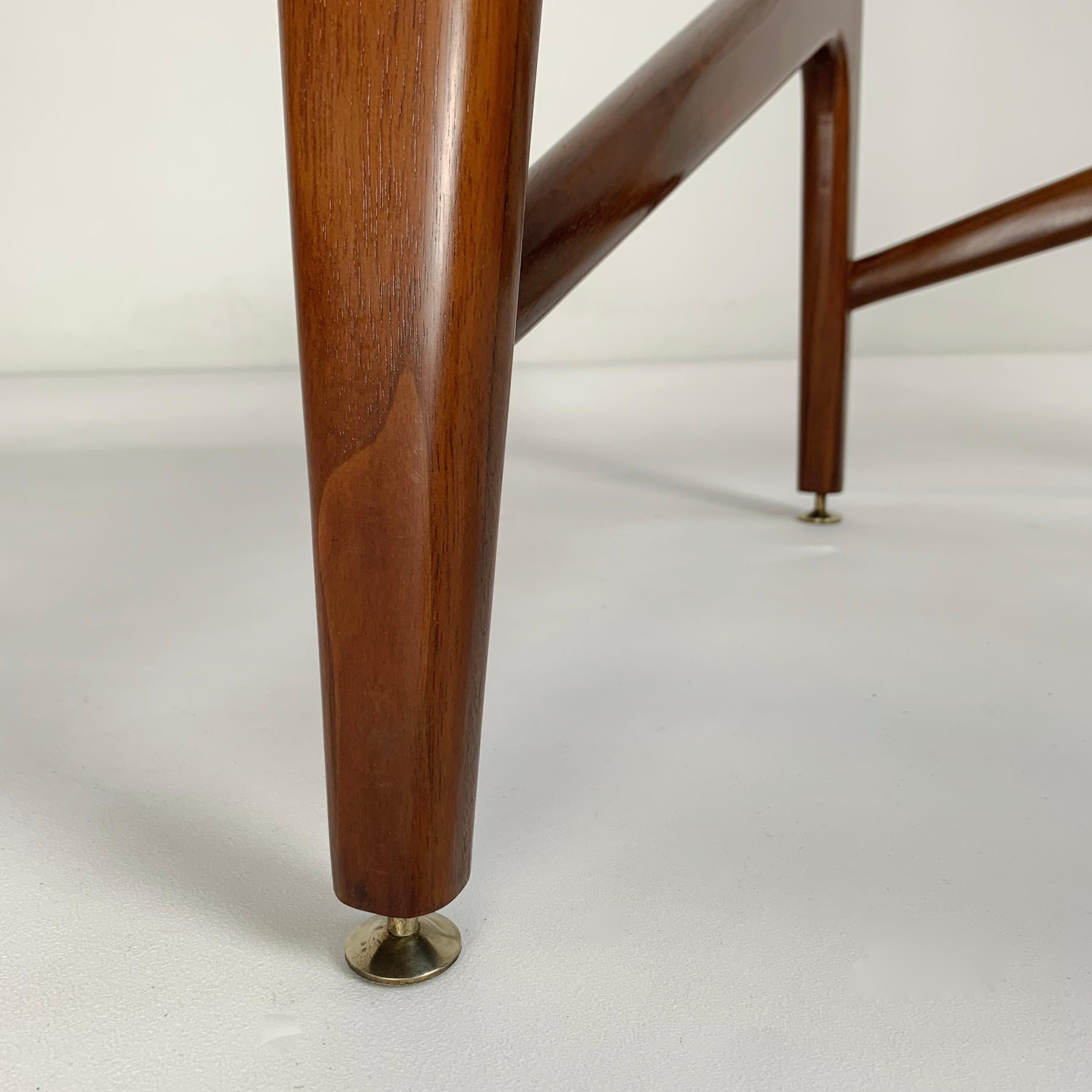 Italian Wood and Glass Round Coffee Table, circa 1960. 2