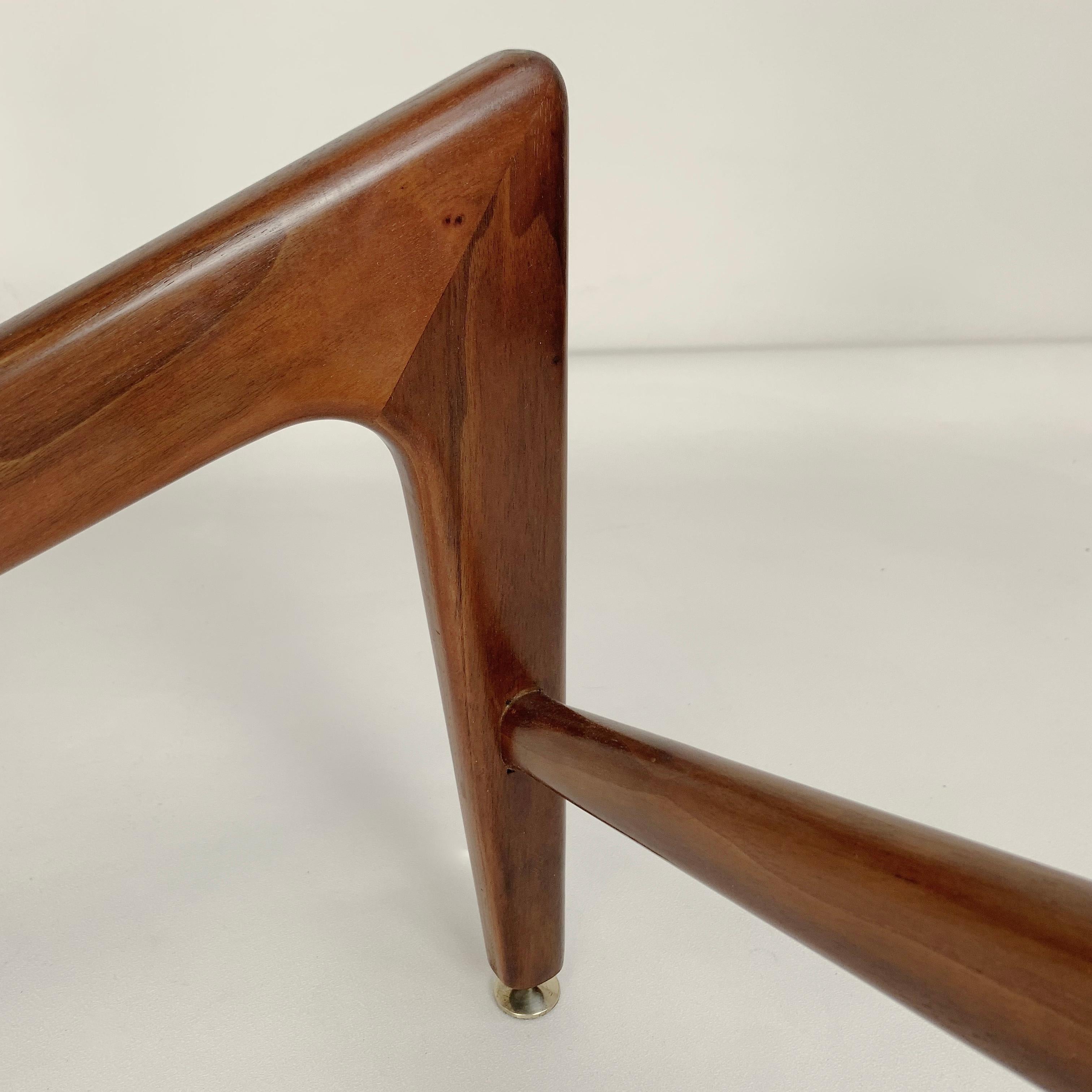 Italian Wood and Glass Round Coffee Table, circa 1960. 3