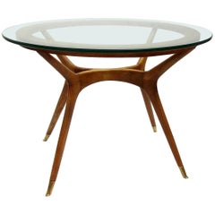 Italian Wood and Glass Side Table