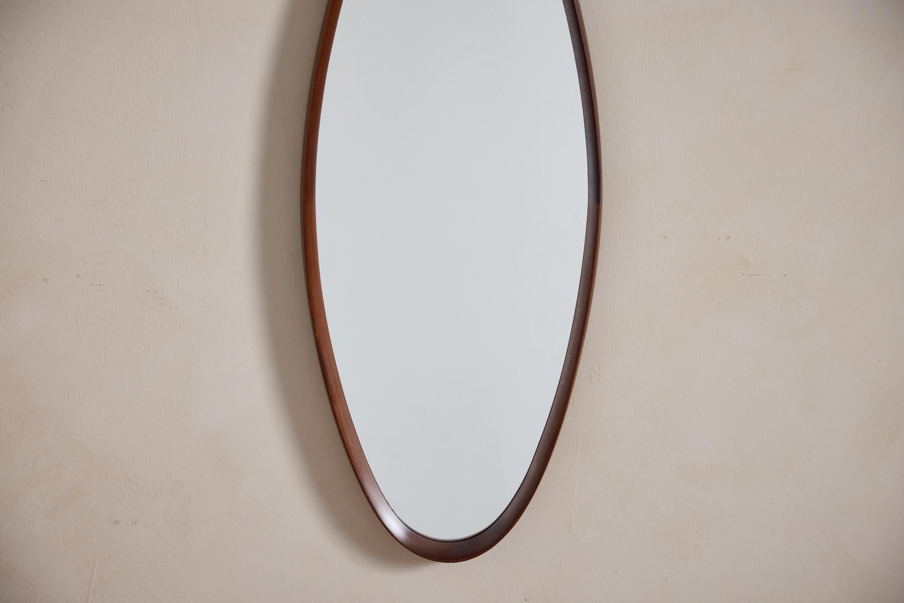 Specchio in legno e pelle italiano In condizioni buone in vendita a Beverly Hills, CA