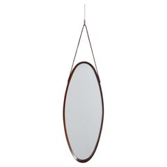 Italian Wood and Leather Mirror