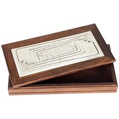 Italian Wood and Silver "Pipes" Table Box by Ottaviani, 1976