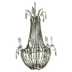 Antique Italian Wood beaded '8' Light Chandelier