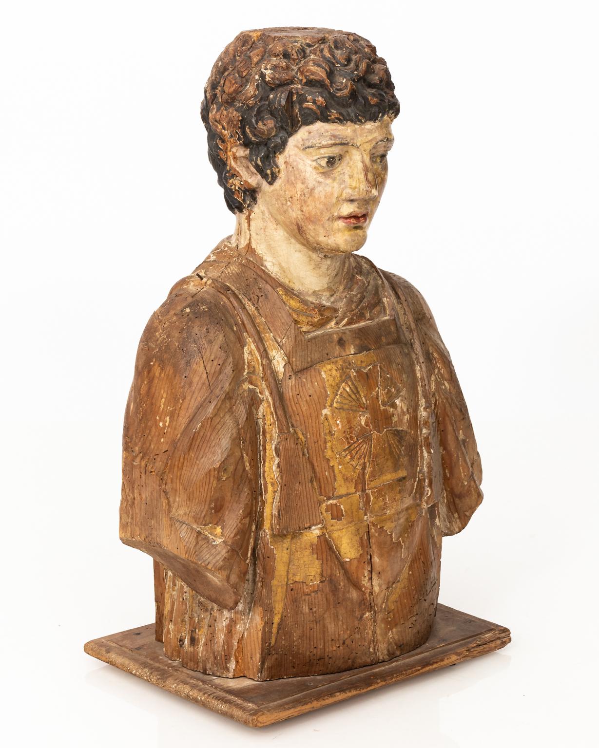 Italian Wood Bust For Sale 1