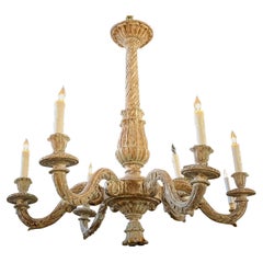 Antique Italian Wood Chandelier