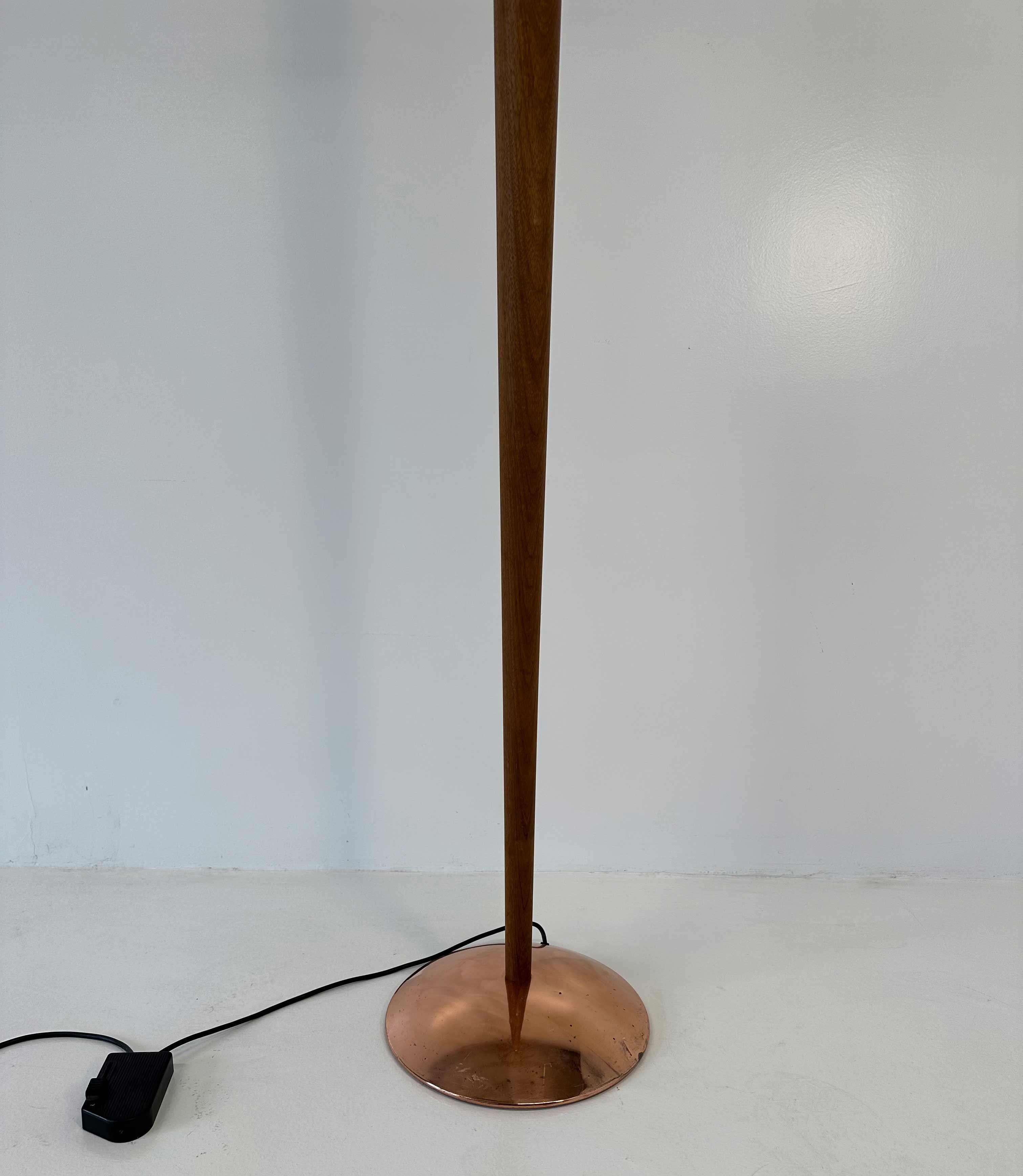 Italian Wood, Copper and Brass Tree Floor Lamp, Paolo Donatello, 1990s For Sale 1