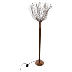 Italian Wood, Copper and Brass Tree Floor Lamp, Paolo Donatello, 1990s