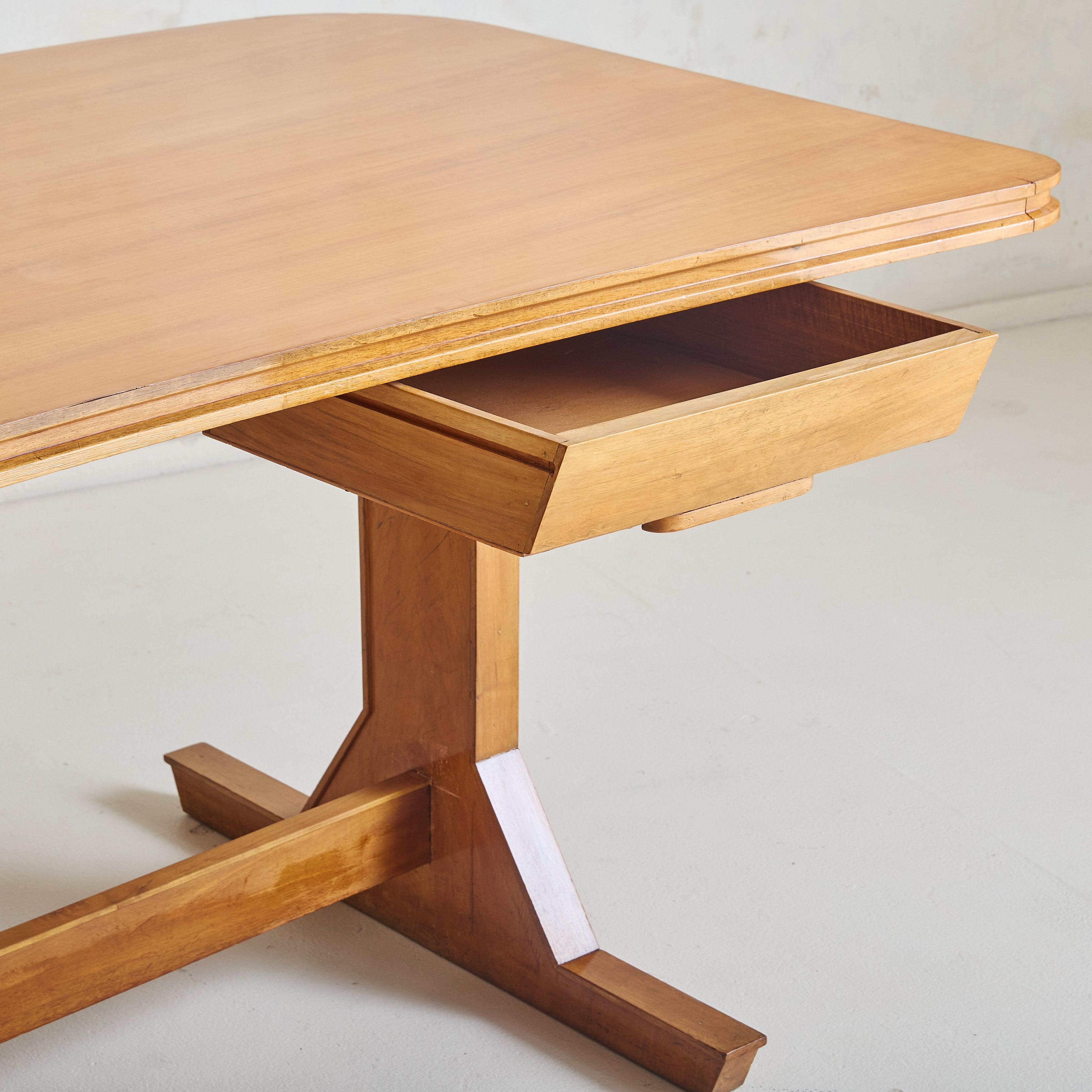 Mid-20th Century Italian Wood Desk Attributed to Gianfranco Frattini, 1950s